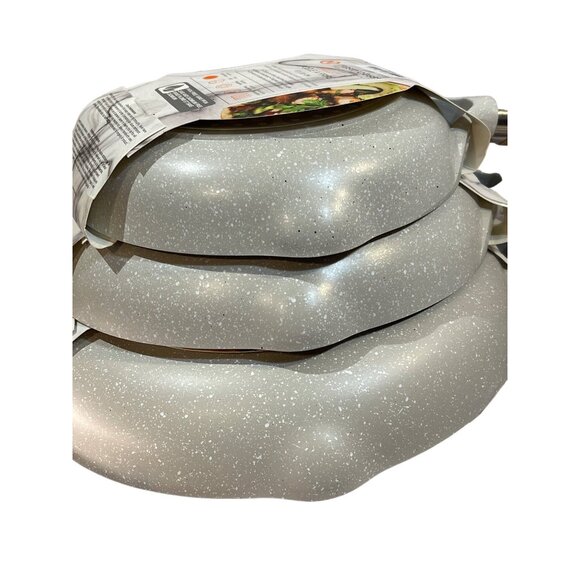 Master Class Skillet  3 PC> Set Gray with Speckled white NEW! - Picture 2 of 7